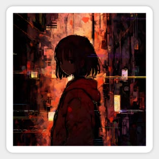 Enter the Digital Realm: Cyberpunk Aesthetics, Mind-Bending Anime, and Futuristic Manga Art Sticker